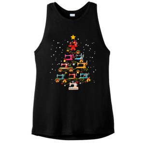 Sewing Machine Christmas Tree Christmas Ornament Ladies PosiCharge Tri-Blend Wicking Tank