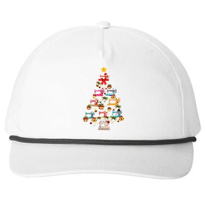 Sewing Machine Christmas Tree Christmas Ornament Snapback Five-Panel Rope Hat