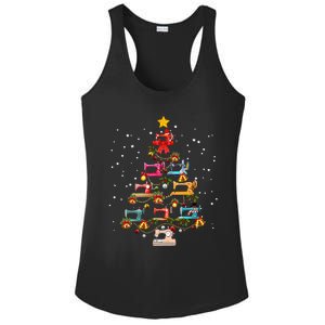 Sewing Machine Christmas Tree Christmas Ornament Ladies PosiCharge Competitor Racerback Tank