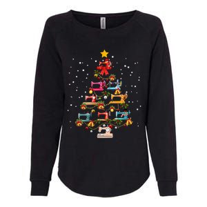 Sewing Machine Christmas Tree Christmas Ornament Womens California Wash Sweatshirt