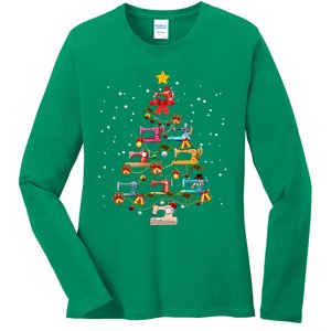 Sewing Machine Christmas Tree Christmas Ornament Ladies Long Sleeve Shirt