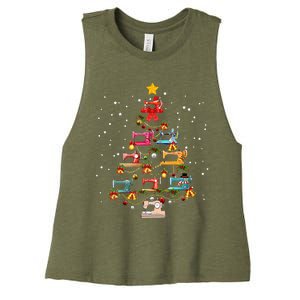 Sewing Machine Christmas Tree Christmas Ornament Women's Racerback Cropped Tank