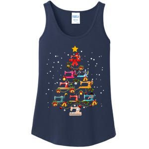 Sewing Machine Christmas Tree Christmas Ornament Ladies Essential Tank