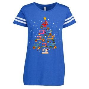 Sewing Machine Christmas Tree Christmas Ornament Enza Ladies Jersey Football T-Shirt