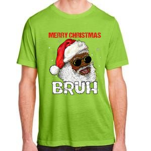 Santa Merry Christmas Bruh Afro African American Xmas Retro  Adult ChromaSoft Performance T-Shirt