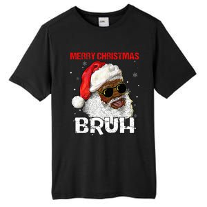 Santa Merry Christmas Bruh Afro African American Xmas Retro  Tall Fusion ChromaSoft Performance T-Shirt