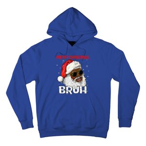 Santa Merry Christmas Bruh Afro African American Xmas Retro  Hoodie