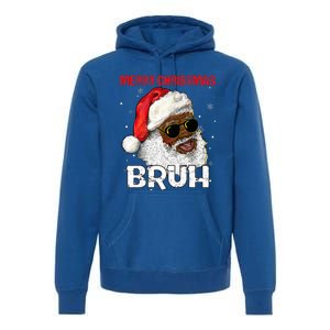 Santa Merry Christmas Bruh Afro African American Xmas Retro  Premium Hoodie