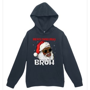 Santa Merry Christmas Bruh Afro African American Xmas Retro  Urban Pullover Hoodie