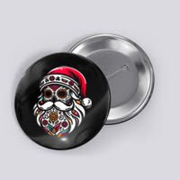 Santa Mexico Calavera Christmas Button