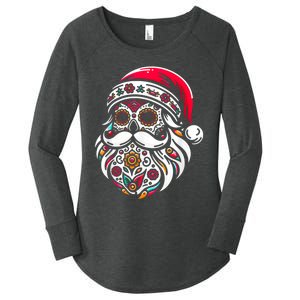 Santa Mexico Calavera Christmas Women's Perfect Tri Tunic Long Sleeve Shirt