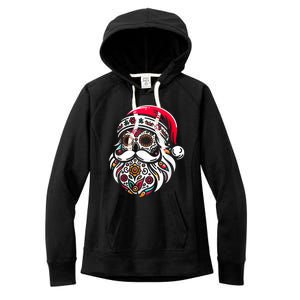 Santa Mexico Calavera Christmas Women's Fleece Hoodie