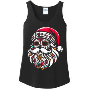 Santa Mexico Calavera Christmas Ladies Essential Tank