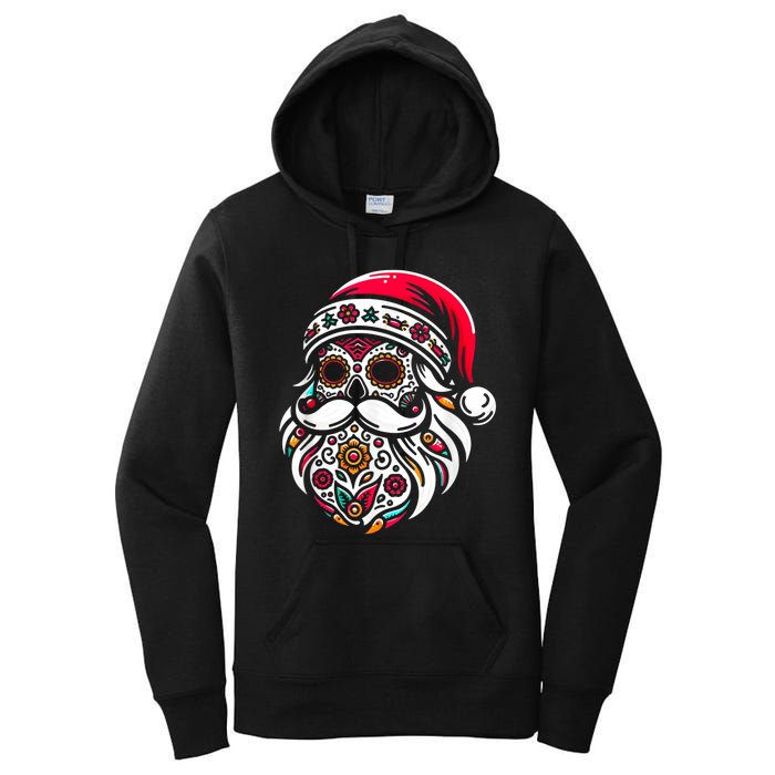 Santa Mexico Calavera Christmas Women's Pullover Hoodie