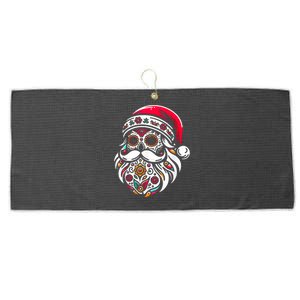 Santa Mexico Calavera Christmas Large Microfiber Waffle Golf Towel