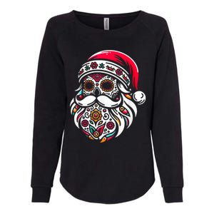 Santa Mexico Calavera Christmas Womens California Wash Sweatshirt