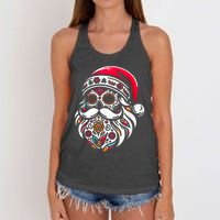 Santa Mexico Calavera Christmas Women's Knotted Racerback Tank