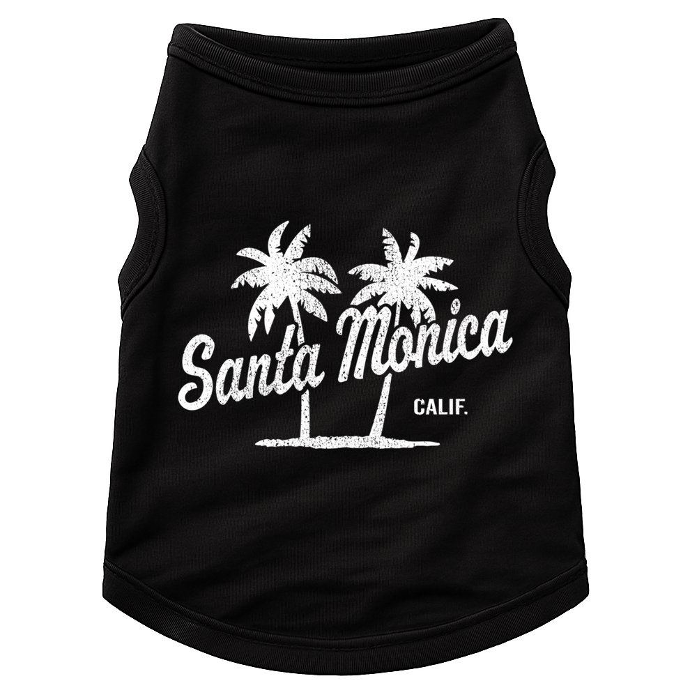 Santa Monica California Vintage 70S Palm Trees Graphic Gift Doggie Tank