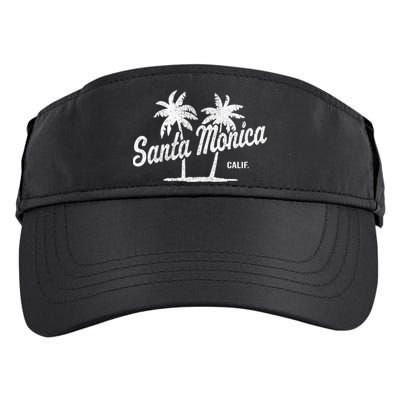 Santa Monica California Vintage 70S Palm Trees Graphic Gift Adult Drive Performance Visor