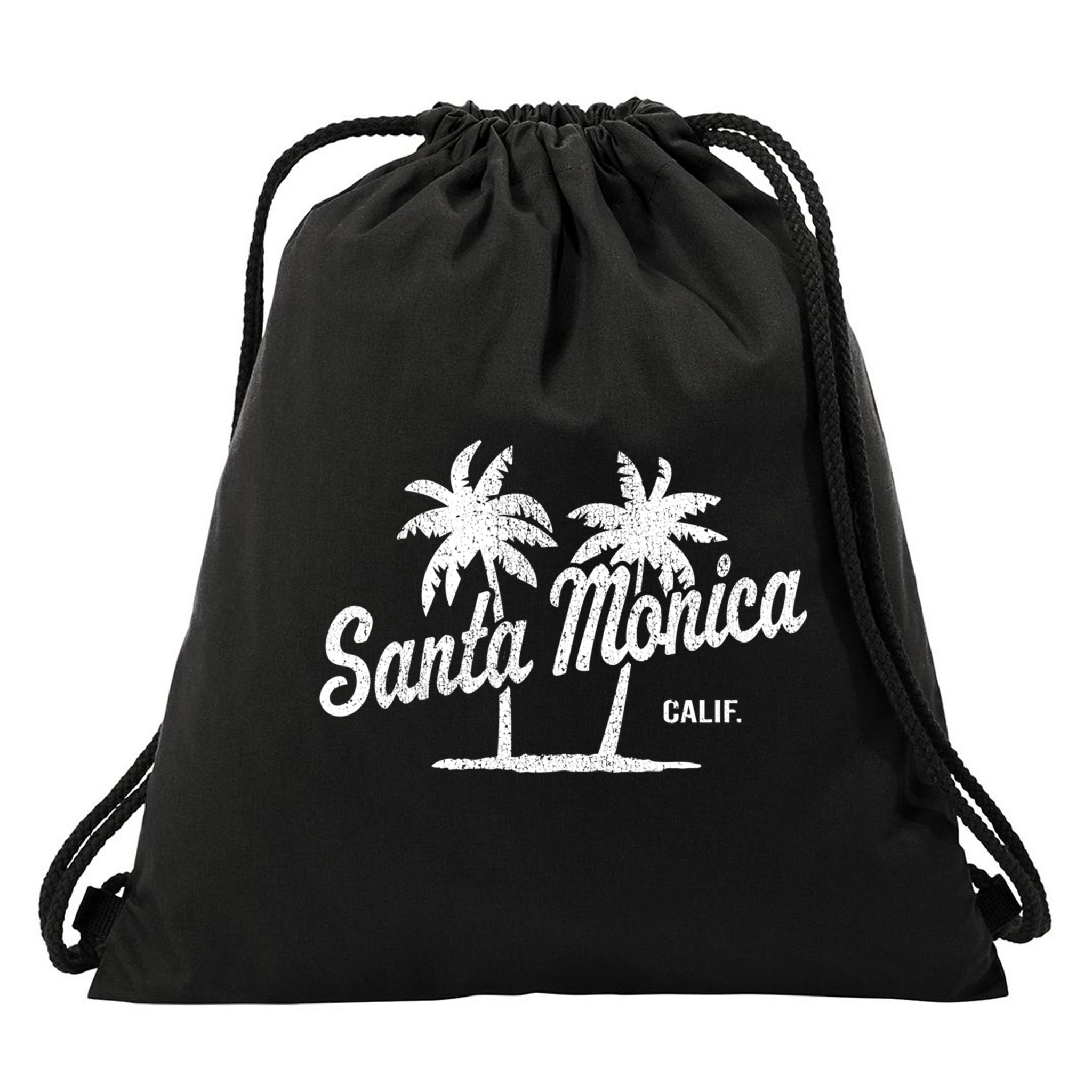 Santa Monica California Vintage 70S Palm Trees Graphic Gift Drawstring Bag