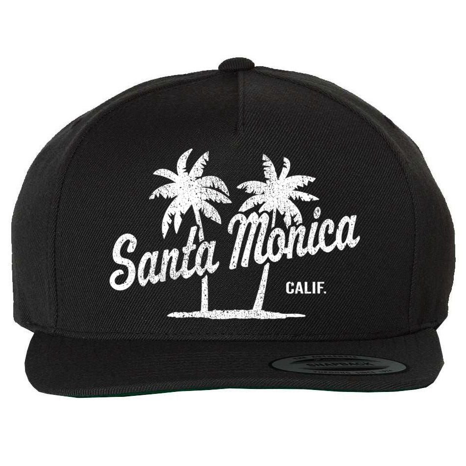 Santa Monica California Vintage 70S Palm Trees Graphic Gift Wool Snapback Cap