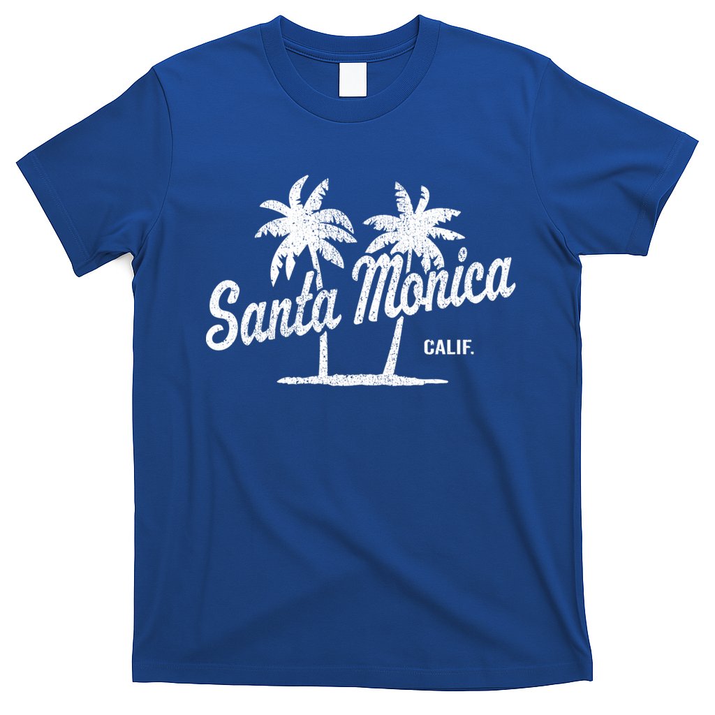 Santa Monica California Vintage 70S Palm Trees Graphic Gift T-Shirt