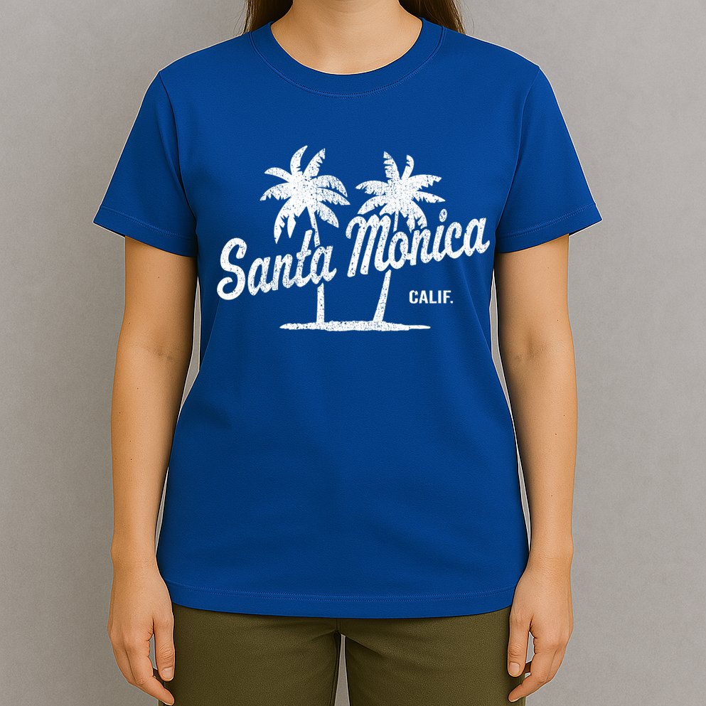 Santa Monica California Vintage 70S Palm Trees Graphic Gift T-Shirt