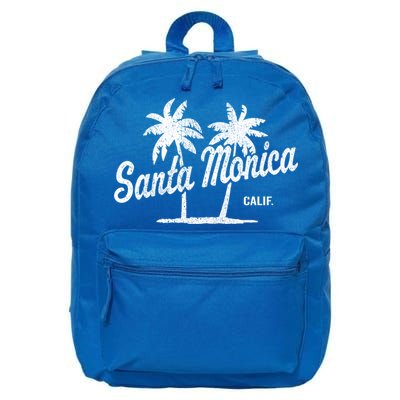 Santa Monica California Vintage 70S Palm Trees Graphic Gift 16 in Basic Backpack