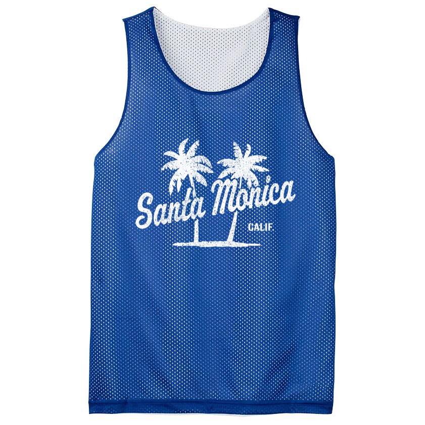 Santa Monica California Vintage 70S Palm Trees Graphic Gift Mesh Reversible Basketball Jersey Tank