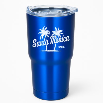 Santa Monica California Vintage 70S Palm Trees Graphic Gift Tumbler