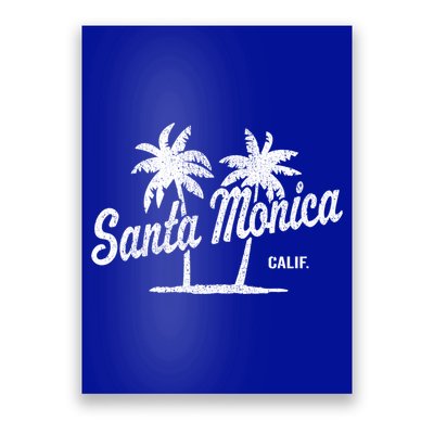 Santa Monica California Vintage 70S Palm Trees Graphic Gift Poster
