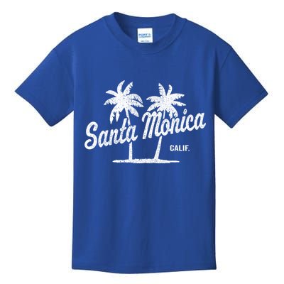 Santa Monica California Vintage 70S Palm Trees Graphic Gift Kids T-Shirt