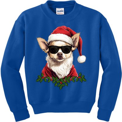 Sassy Mexican Chihuahua Santa Xmas Cool Chihuahua Christmas Gift Kids Sweatshirt