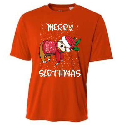 Sloth Merry Christmas Santa Sloth Merry Slothmas Cool Gift Cooling Performance Crew T-Shirt