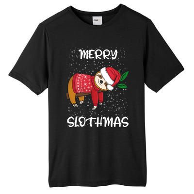 Sloth Merry Christmas Santa Sloth Merry Slothmas Cool Gift Tall Fusion ChromaSoft Performance T-Shirt