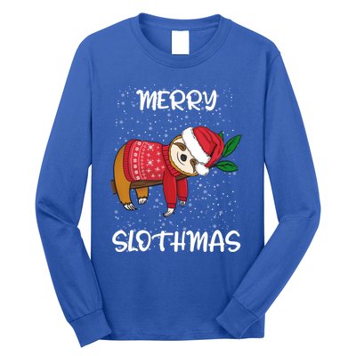 Sloth Merry Christmas Santa Sloth Merry Slothmas Cool Gift Long Sleeve Shirt