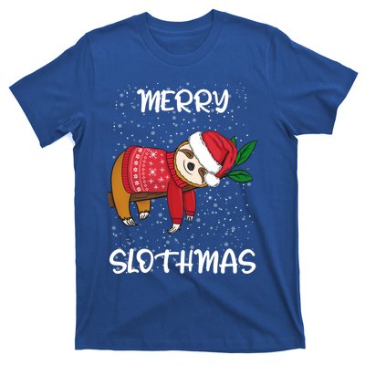 Sloth Merry Christmas Santa Sloth Merry Slothmas Cool Gift T-Shirt