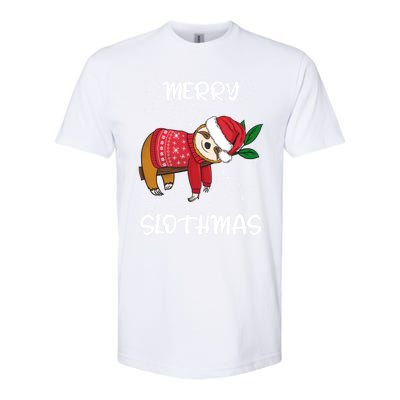 Sloth Merry Christmas Santa Sloth Merry Slothmas Cool Gift Softstyle CVC T-Shirt