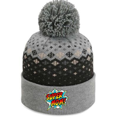 Super Mom Comic Book Superhero MotherS Day The Baniff Cuffed Pom Beanie