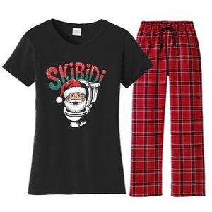 Santa Matching Christmas Funny Alpha Meme Retro Xmas Women's Flannel Pajama Set