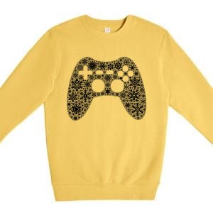 Snowflake Merry Christmas Gamers Controller Video Game Meaningful Gift Premium Crewneck Sweatshirt