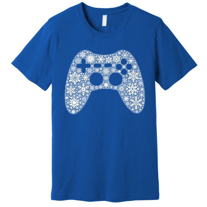 Snowflake Merry Christmas Gamers Controller Video Game Meaningful Gift Premium T-Shirt