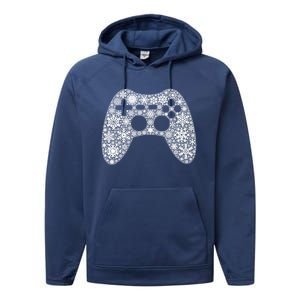 Snowflake Merry Christmas Gamers Controller Video Game Meaningful Gift Performance Fleece Hoodie