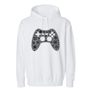 Snowflake Merry Christmas Gamers Controller Video Game Meaningful Gift Garment-Dyed Fleece Hoodie