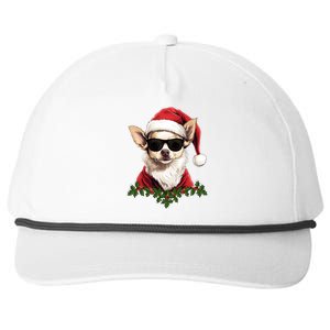 Sassy Mexican Chihuahua Santa Xmas Cool Chihuahua Christmas Gift Snapback Five-Panel Rope Hat