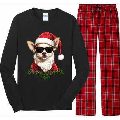 Sassy Mexican Chihuahua Santa Xmas Cool Chihuahua Christmas Gift Long Sleeve Pajama Set