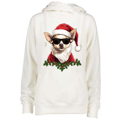 Sassy Mexican Chihuahua Santa Xmas Cool Chihuahua Christmas Gift Womens Funnel Neck Pullover Hood