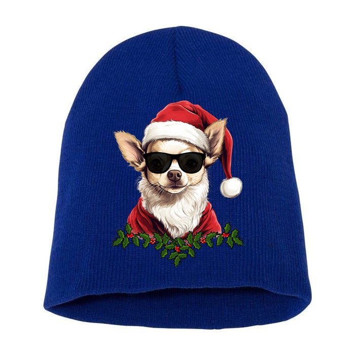 Sassy Mexican Chihuahua Santa Xmas Cool Chihuahua Christmas Gift Short Acrylic Beanie