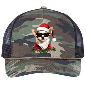 Sassy Mexican Chihuahua Santa Xmas Cool Chihuahua Christmas Gift Retro Rope Trucker Hat Cap