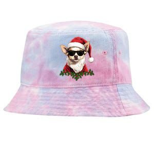 Sassy Mexican Chihuahua Santa Xmas Cool Chihuahua Christmas Gift Tie-Dyed Bucket Hat